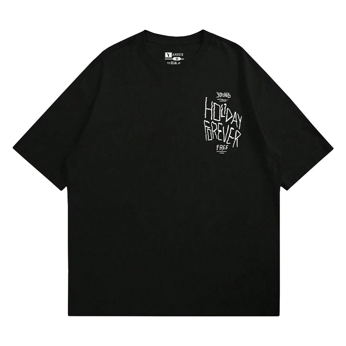 YANSUS - Polo Hombre Yansus Negro Estampado Holiday