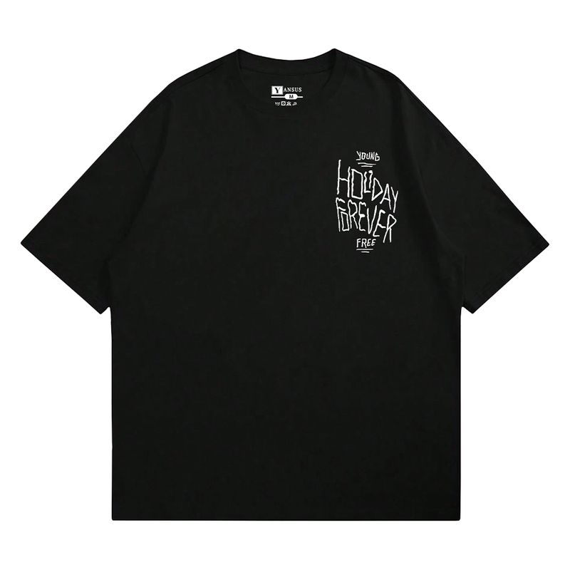 YANSUS - Polo Hombre Yansus Negro Estampado Holiday