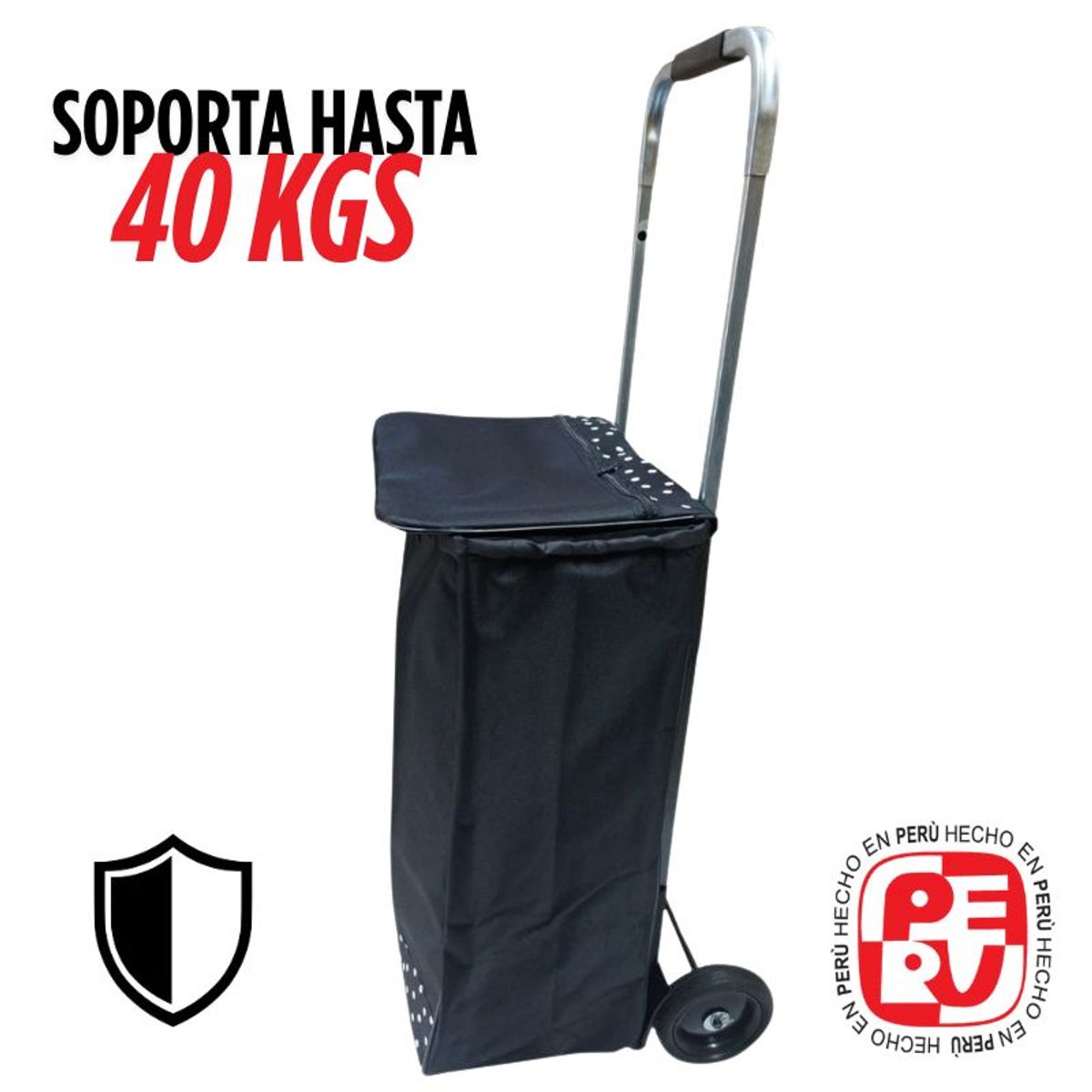 IMSARACKS - Carrito Mercado Plegable / Coche Compras Metal 40 KG NO CHINO