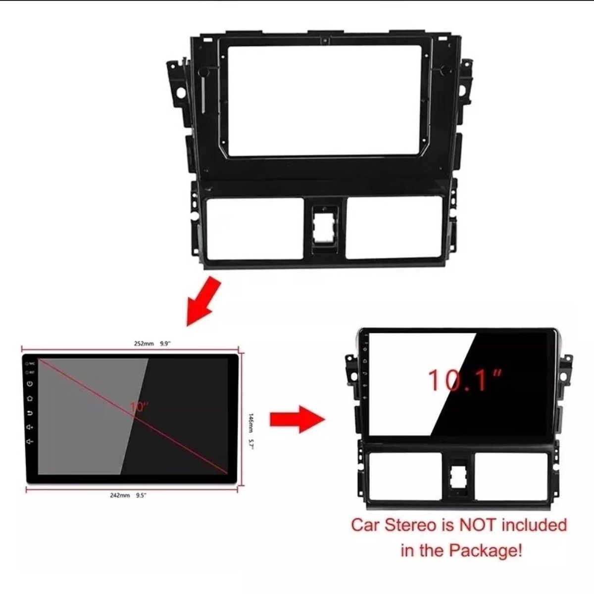 GENERICO - Consola para Toyota yaris - 2013 al 2017