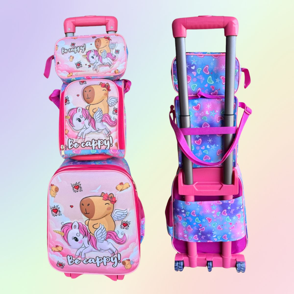 GENERICO - MOCHILA CAPIBARA TRES PIEZAS