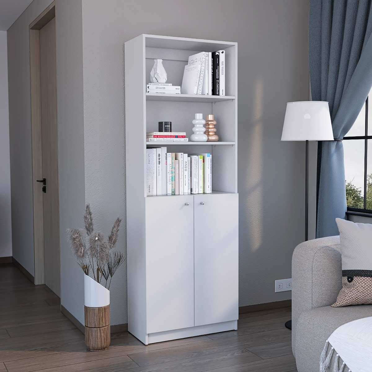 GENERICO - Estanteria Norlan E4   Blanco - Envío Armado y Melamina 18mm