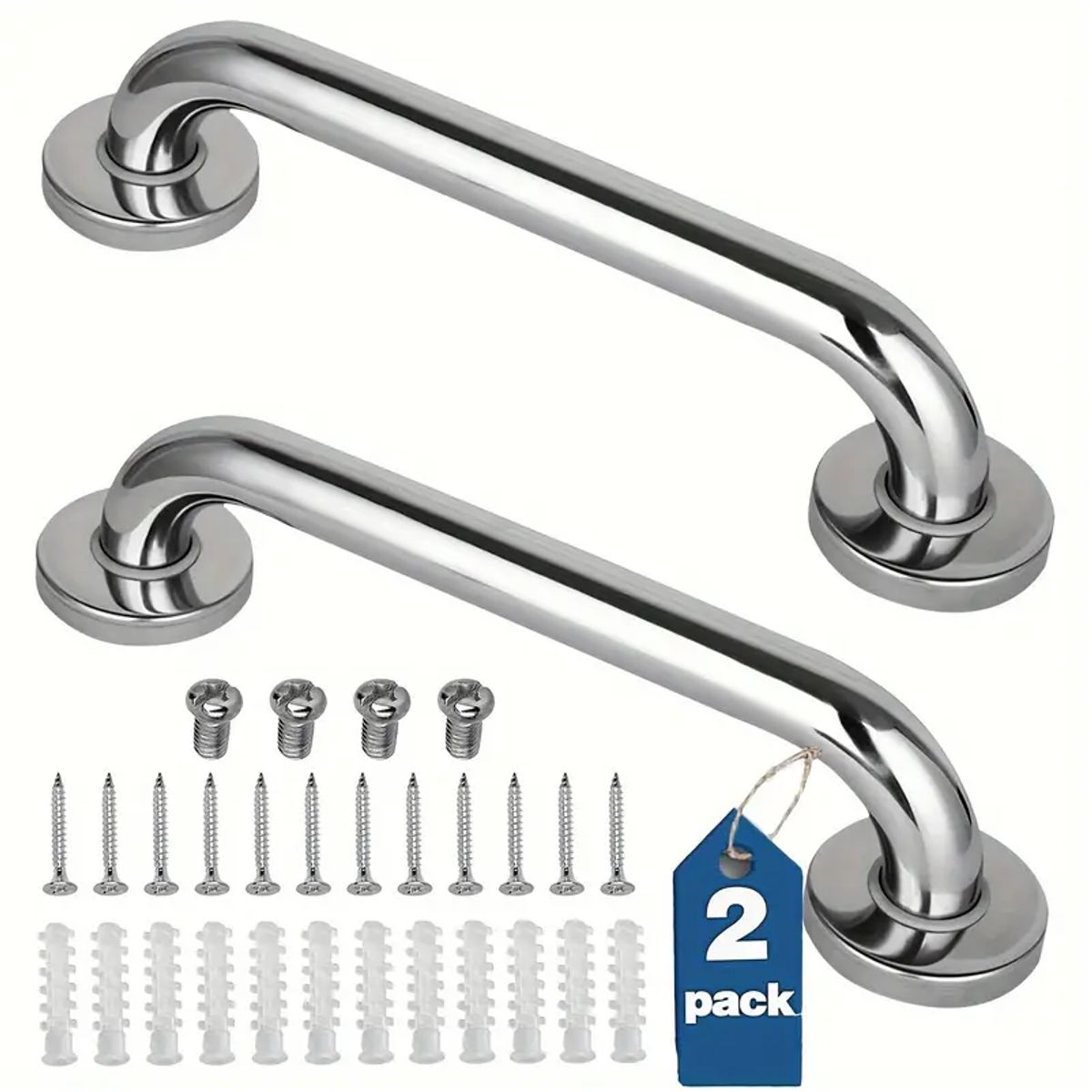 NATIONAL - Pack x 2 Barras De Seguridad De Acero Inoxidable De 30cm