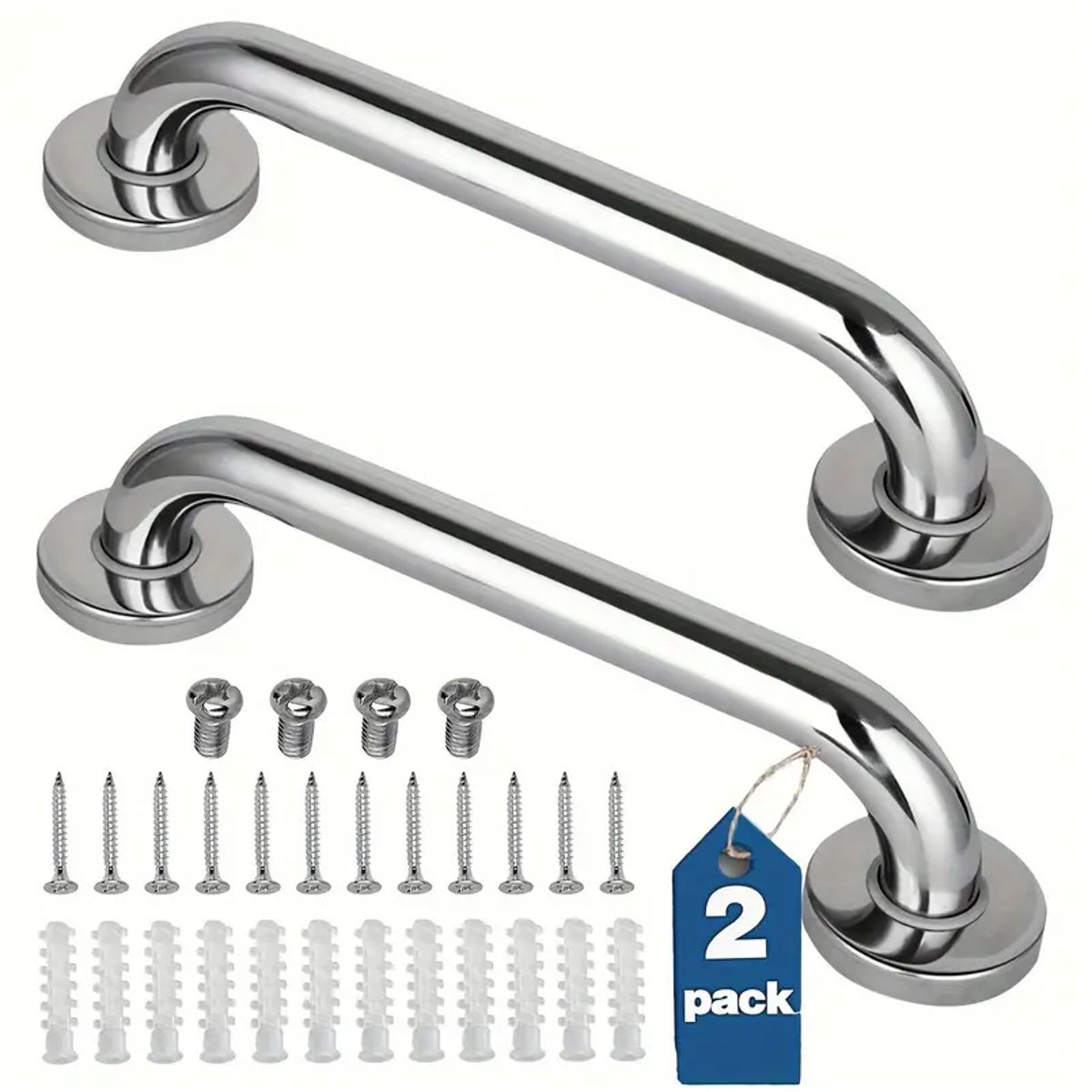 NATIONAL - Pack x 2 Barras De Seguridad De Acero Inoxidable De 30cm