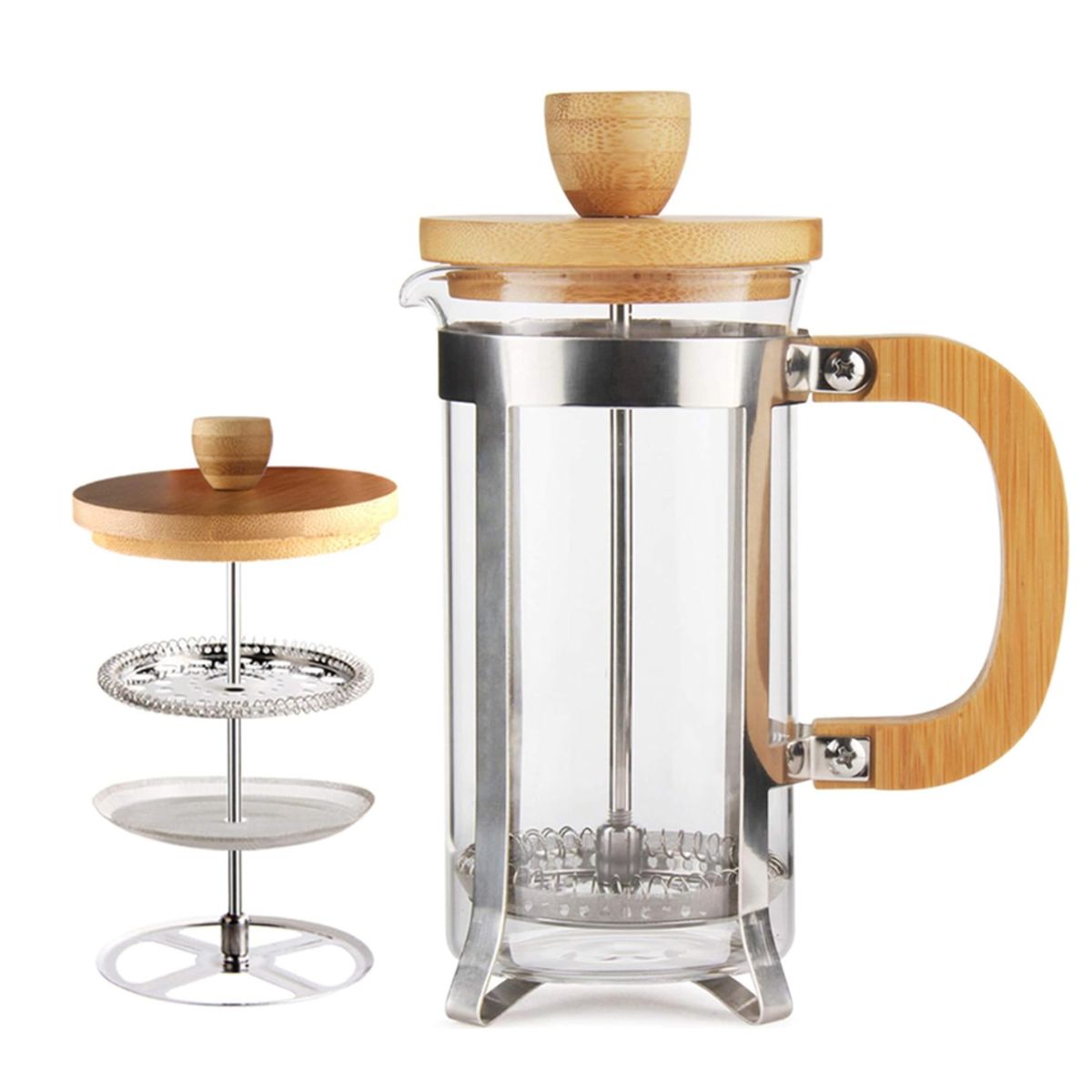 GENERICO - Cafetera prensa bambu 1000 ml