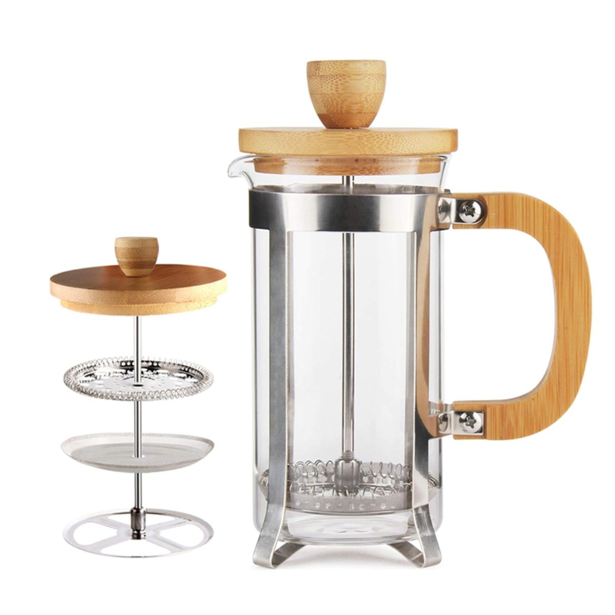 GENERICO - Cafetera prensa bambu 1000 ml