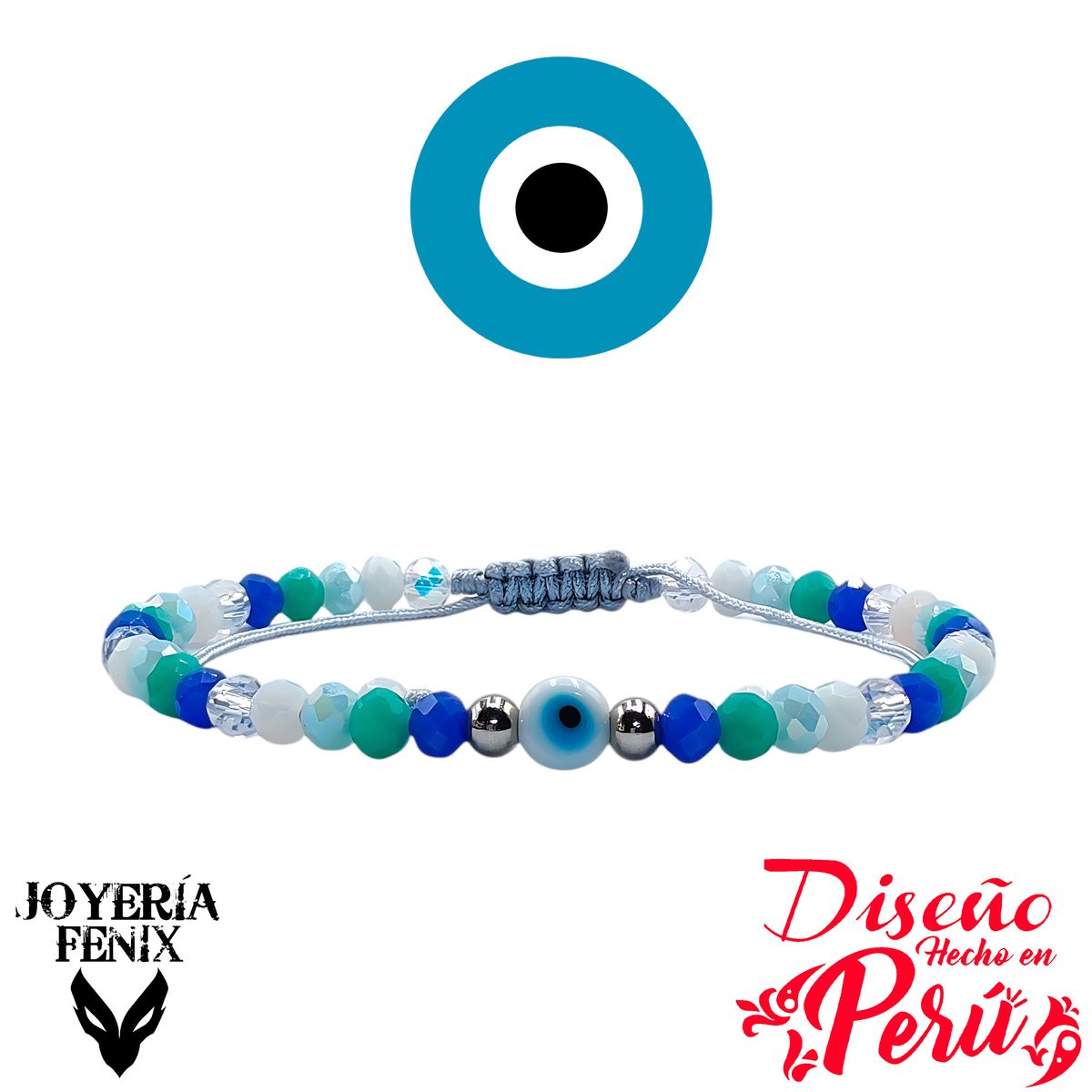 JOYERIA FENIX - Pulsera Ojo Turco Ajustable - Joyería Fénix