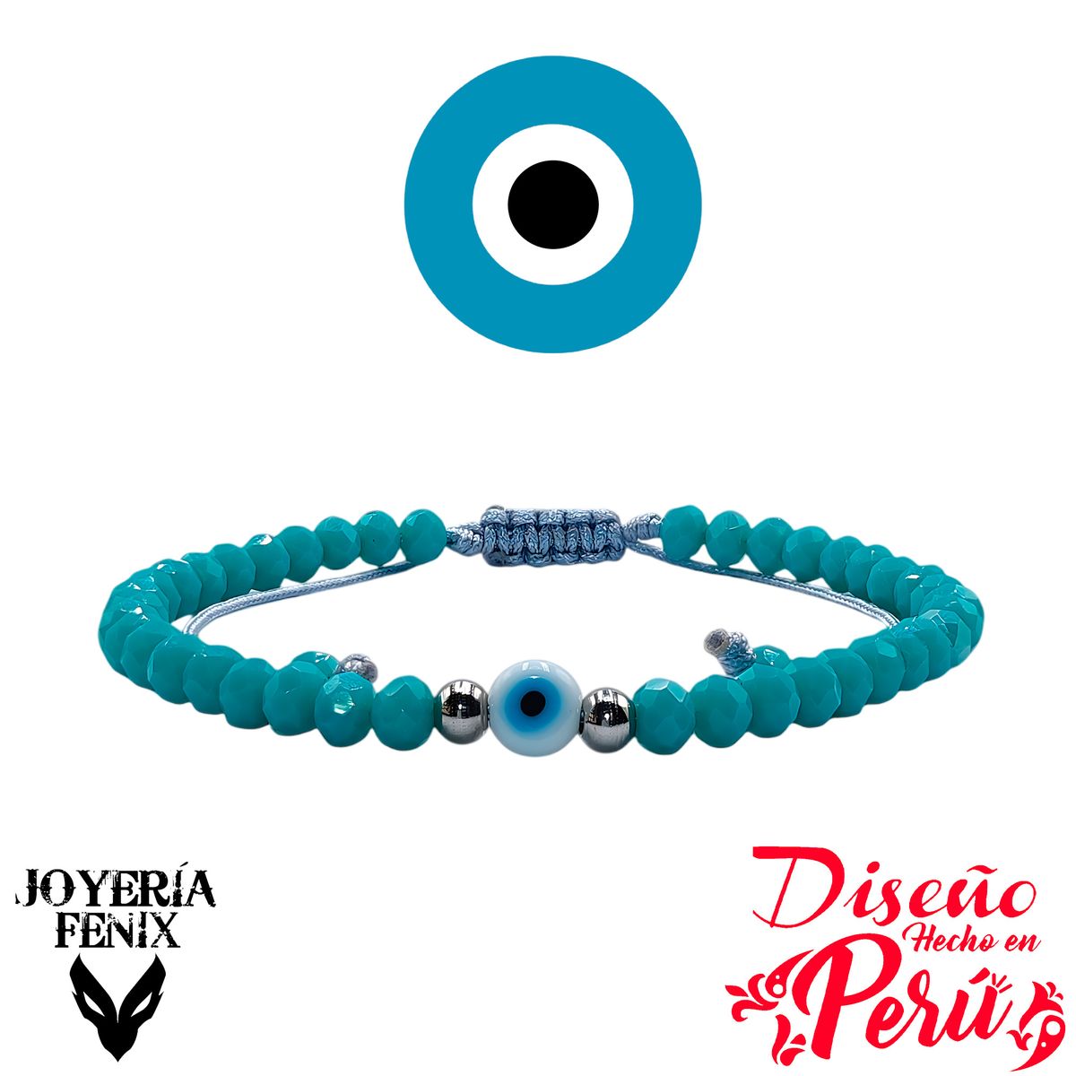 JOYERIA FENIX - Pulsera Ojo Turco Ajustable - Joyería Fénix