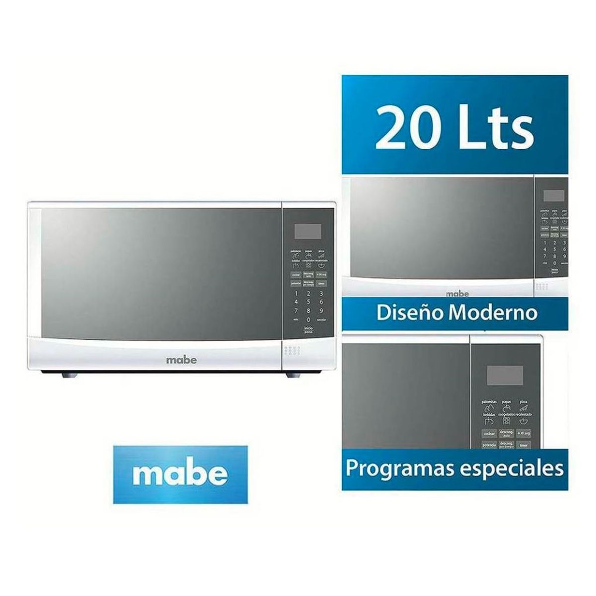 MABE - Horno Microondas Mabe HMM20PEE Espejado 20 Litros
