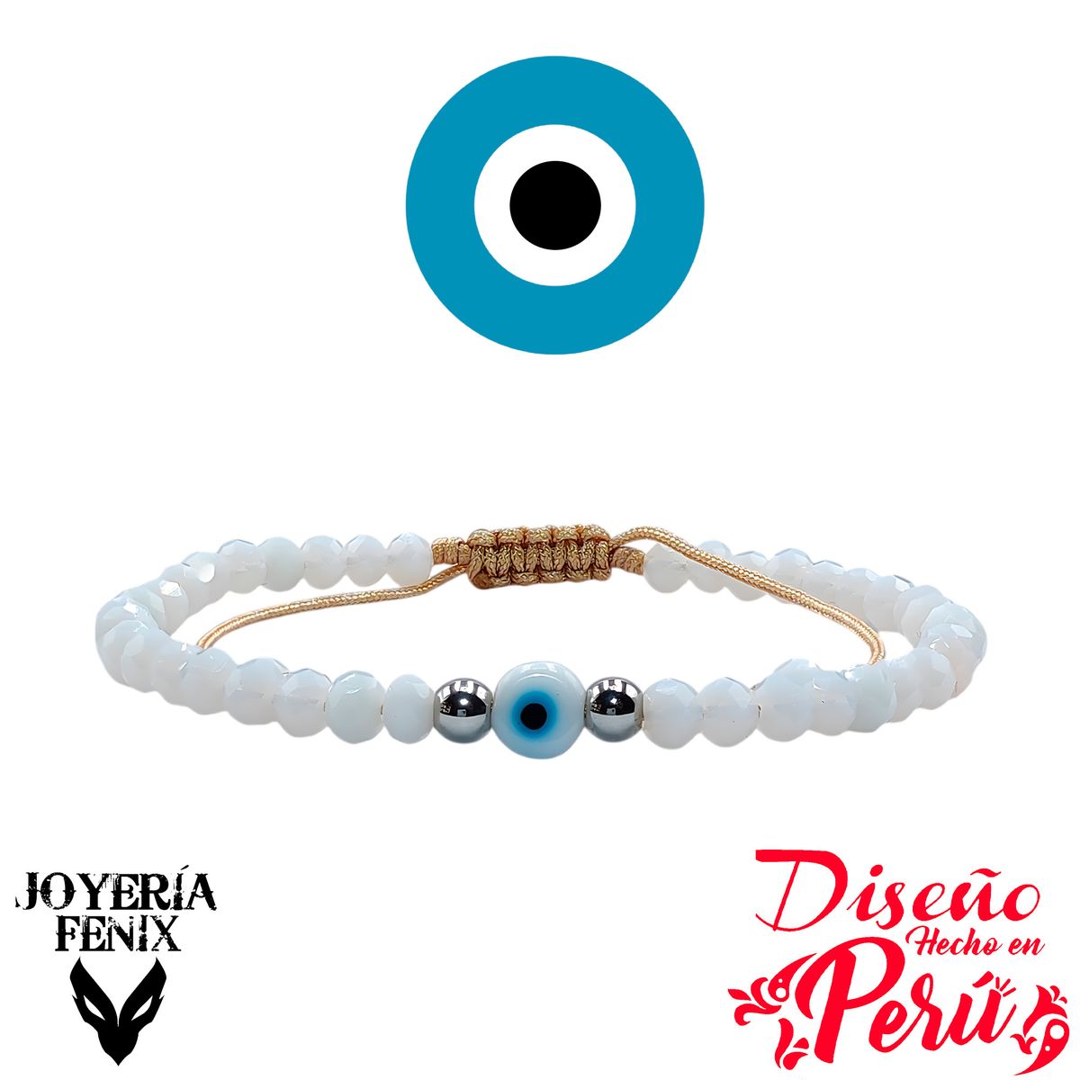 JOYERIA FENIX - Pulsera Ojo Turco Ajustable - Joyería Fénix