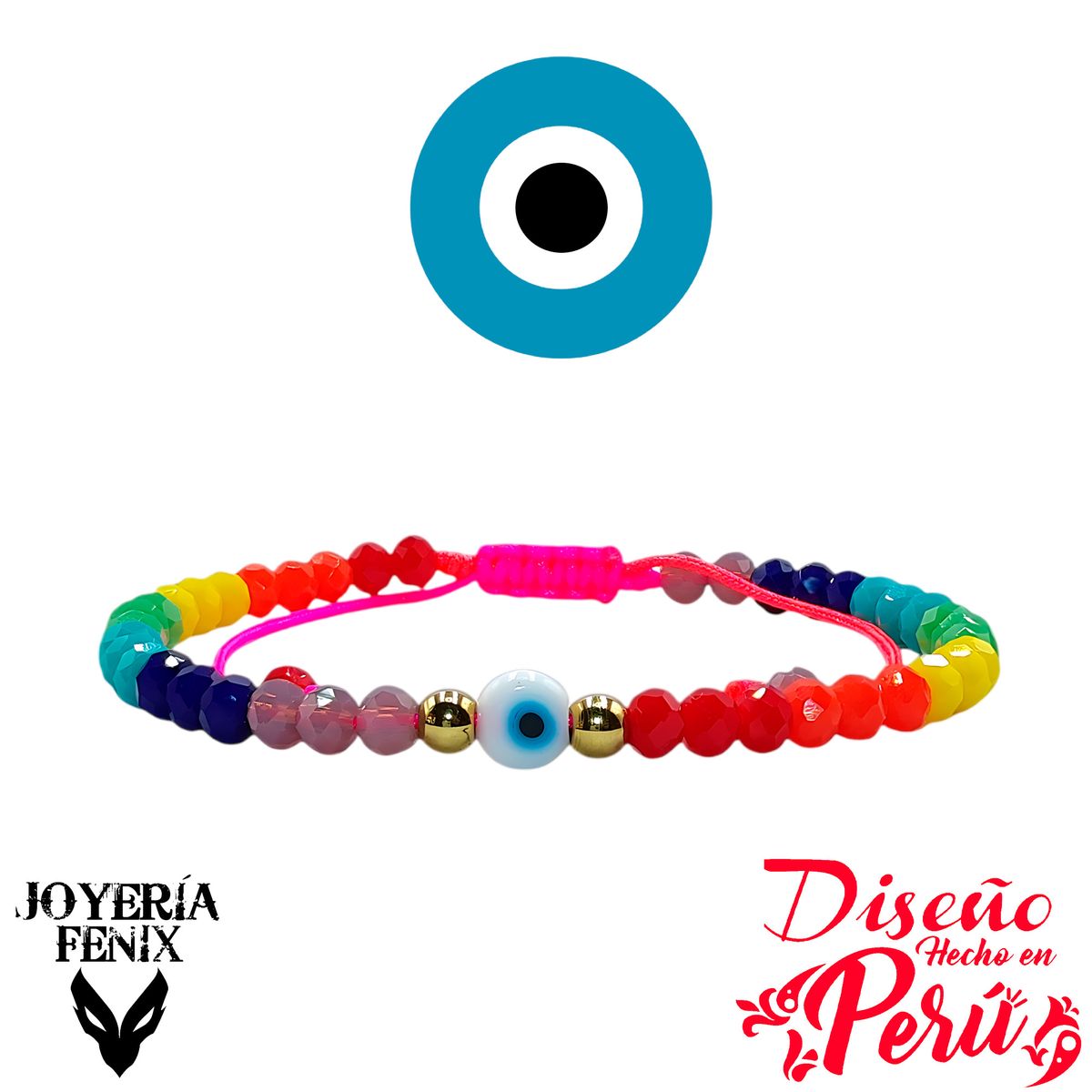 JOYERIA FENIX - Pulsera Ojo Turco Ajustable - Joyería Fénix