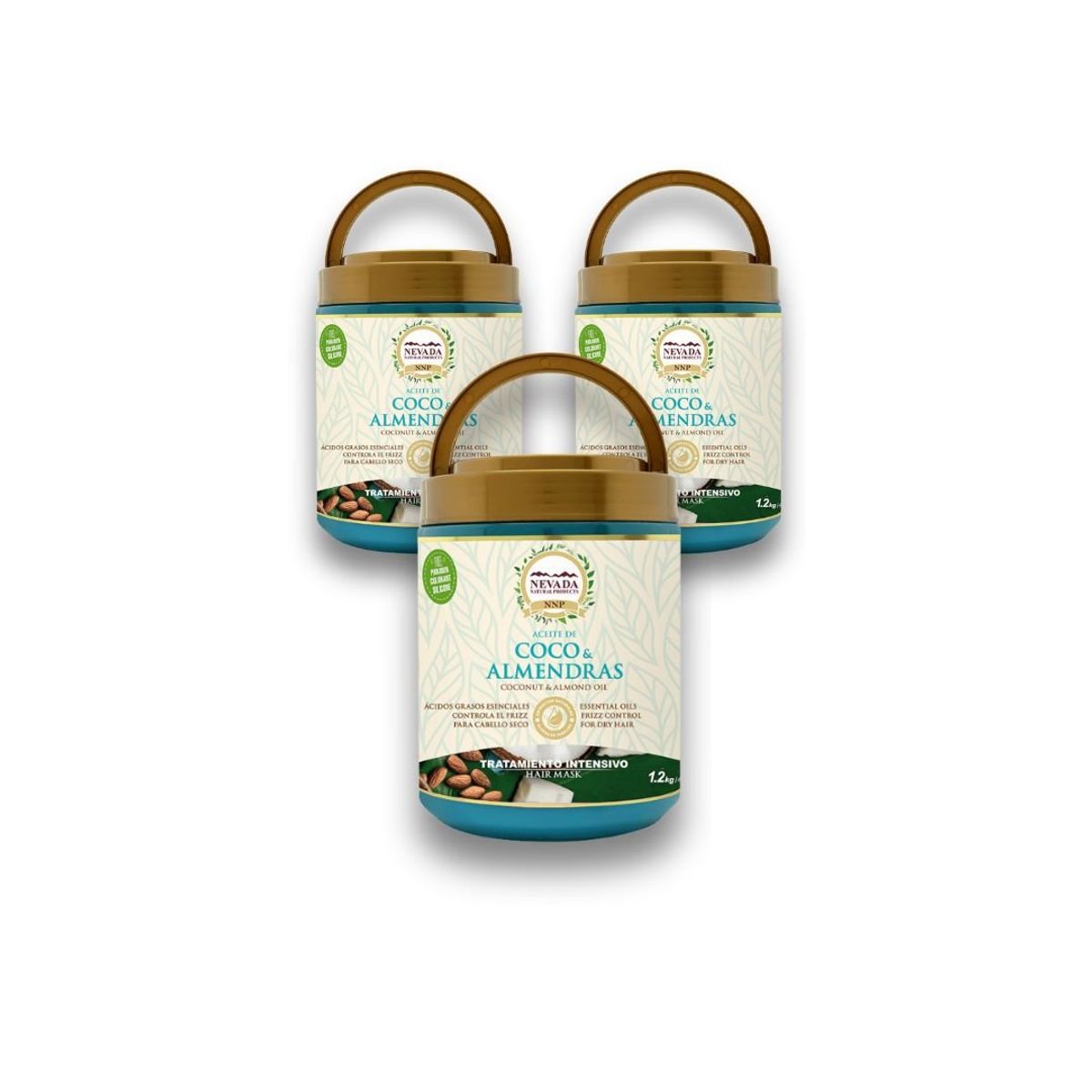 NEVADA NATURAL PRODUCTS - Coco y Almendras 12Kg Tratamiento Capilar Nevada x3Unids