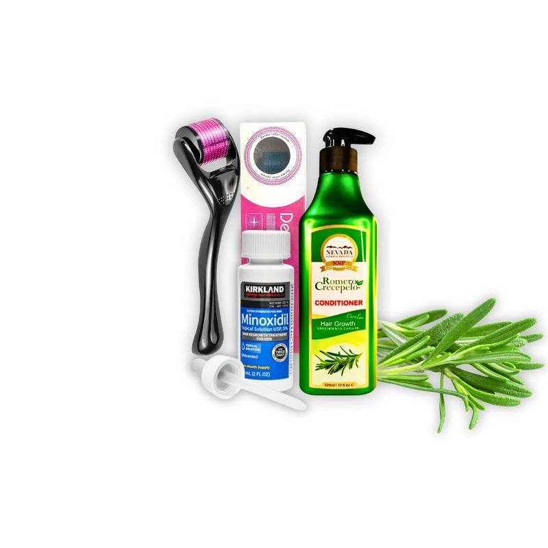 NEVADA NATURAL PRODUCTS - Pack Capilar Acondicionador Romero 520ml+Minoxidil+DrmRoller