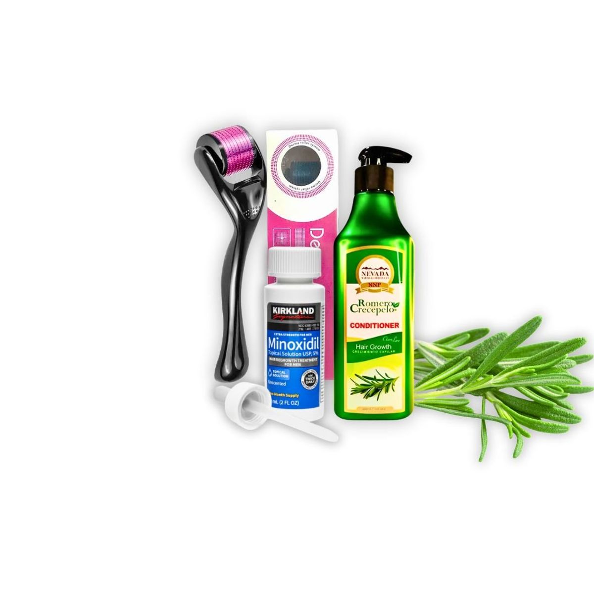 NEVADA NATURAL PRODUCTS - Pack Capilar Acondicionador Romero 320ml+Minoxidil+DrmRoller