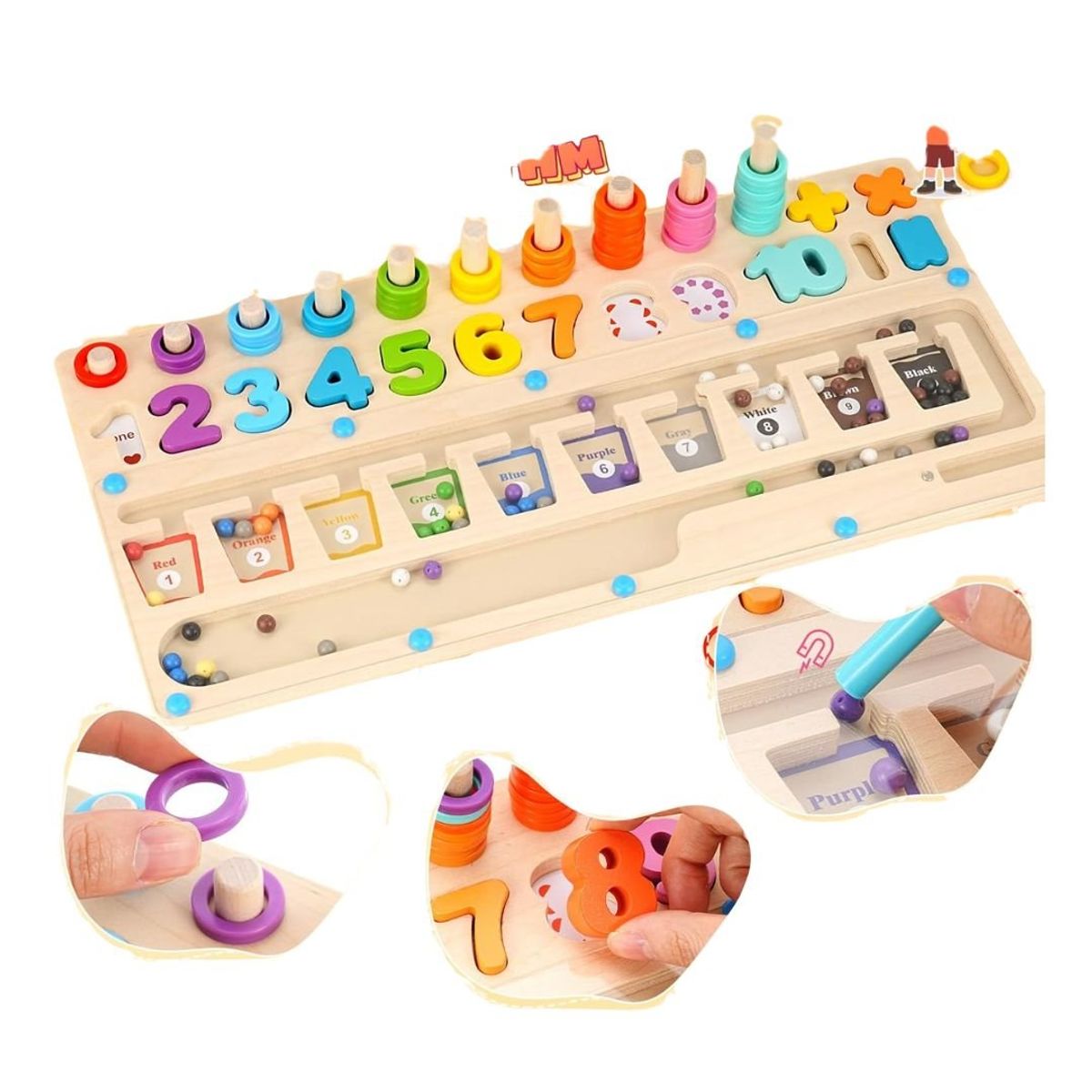 GENERICO - Tablero Laberinto Magnético Colores Y Números Para Niños