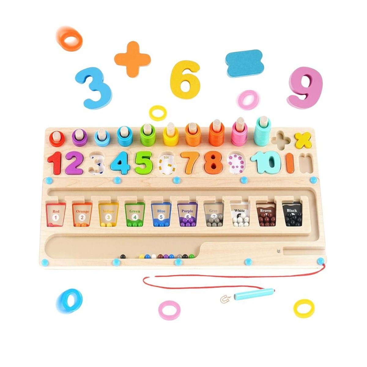 GENERICO - Tablero Laberinto Magnético Colores Y Números Para Niños