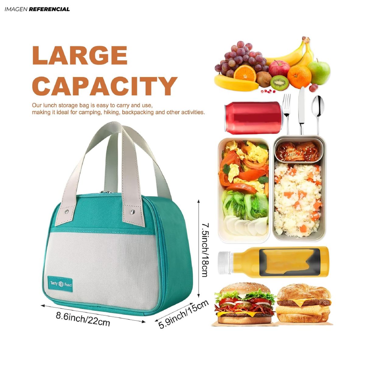 GENERICO - Lonchera Térmica de Fiambrera Portátil para ellas