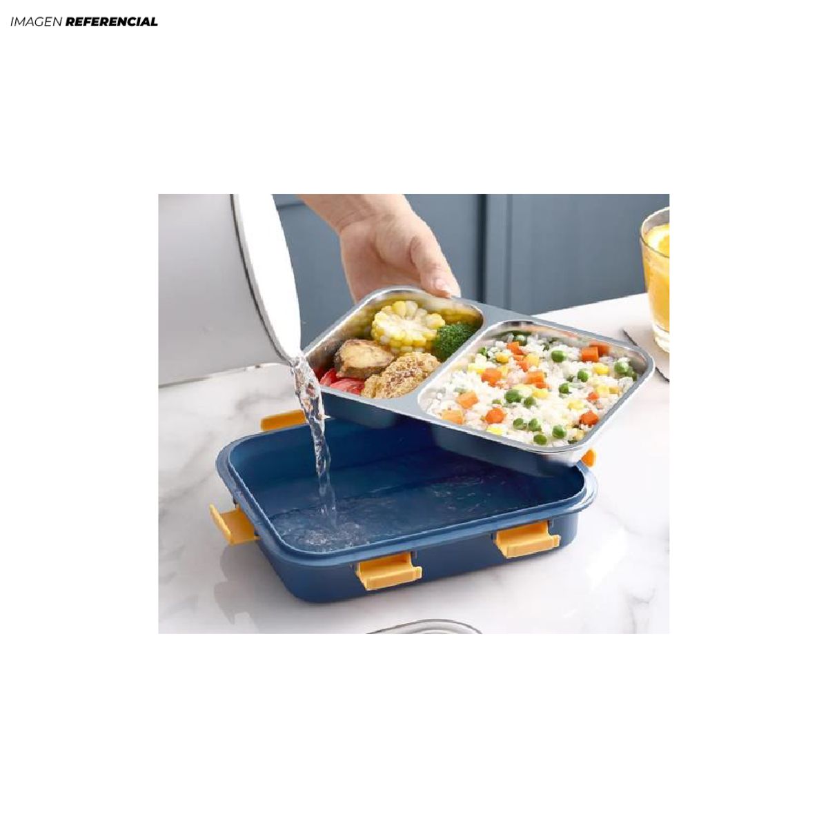 GENERICO - Táper de acero Inoxidable Premium Antiderrame para Ellos