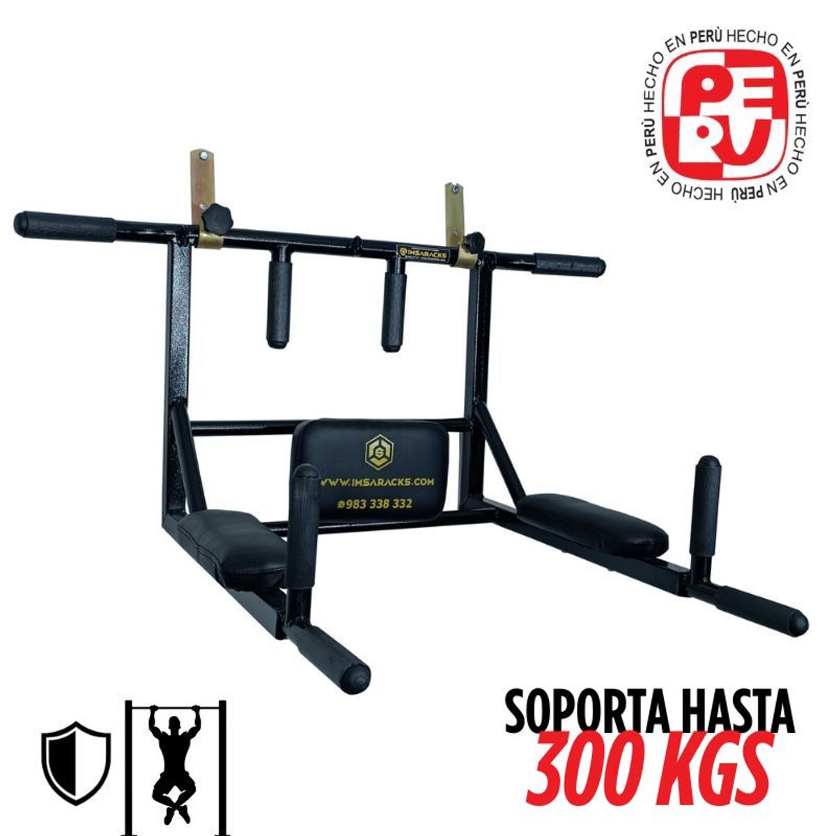 IMSARACKS - Barra Multifuncional Dominadas 10 Ejercicios en 1 Modelo Pro