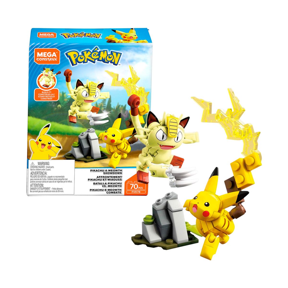 POKEMON - Pokemon Mega Construx Pikachu vs Meowth