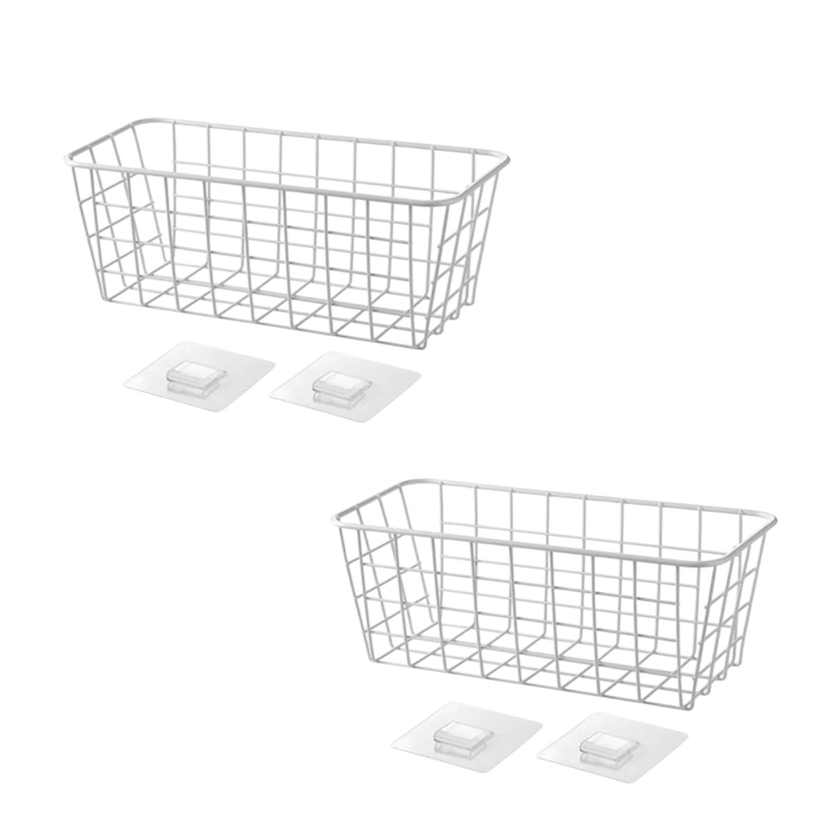 GENERICO - Pack x2 Cestas Repisas colgante de rejilla con gancho
