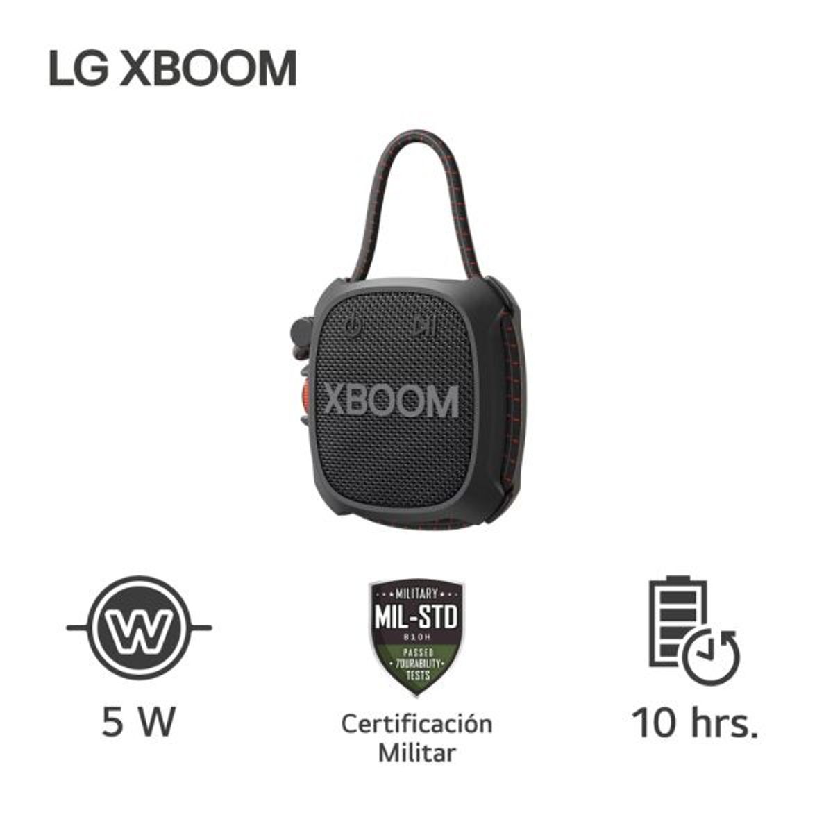 LG - Parlante LG XBOOM Go XG2T 5W Bluetooth Certificación Militar