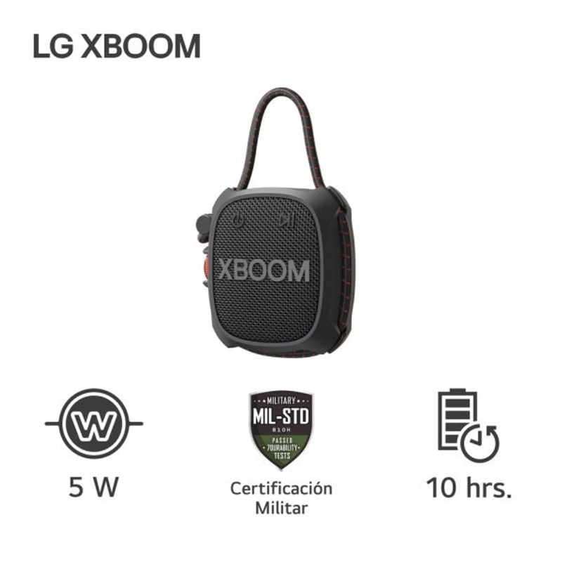 LG - Parlante LG XBOOM Go XG2T 5W Bluetooth Certificación Militar