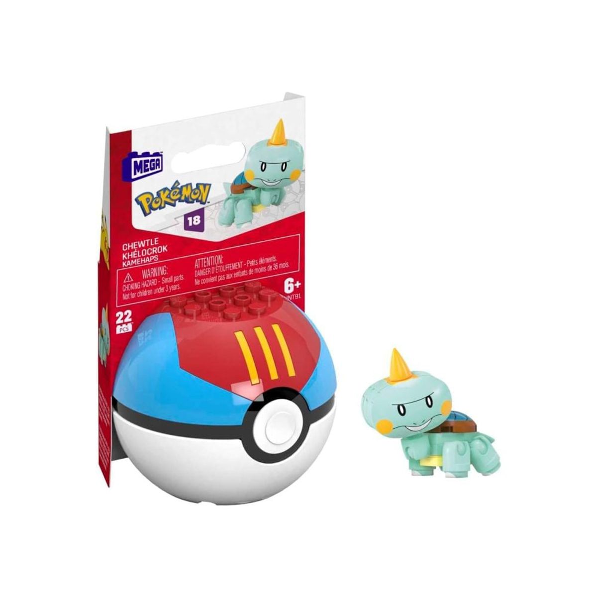 POKEMON - Pokemon Mega Chewtle 22 Piezas