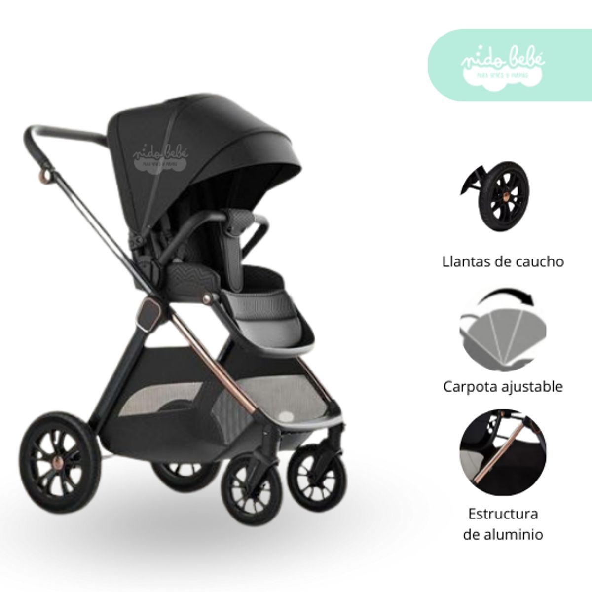 GENERICO - Coche Cuna para bebé Stelar black premium