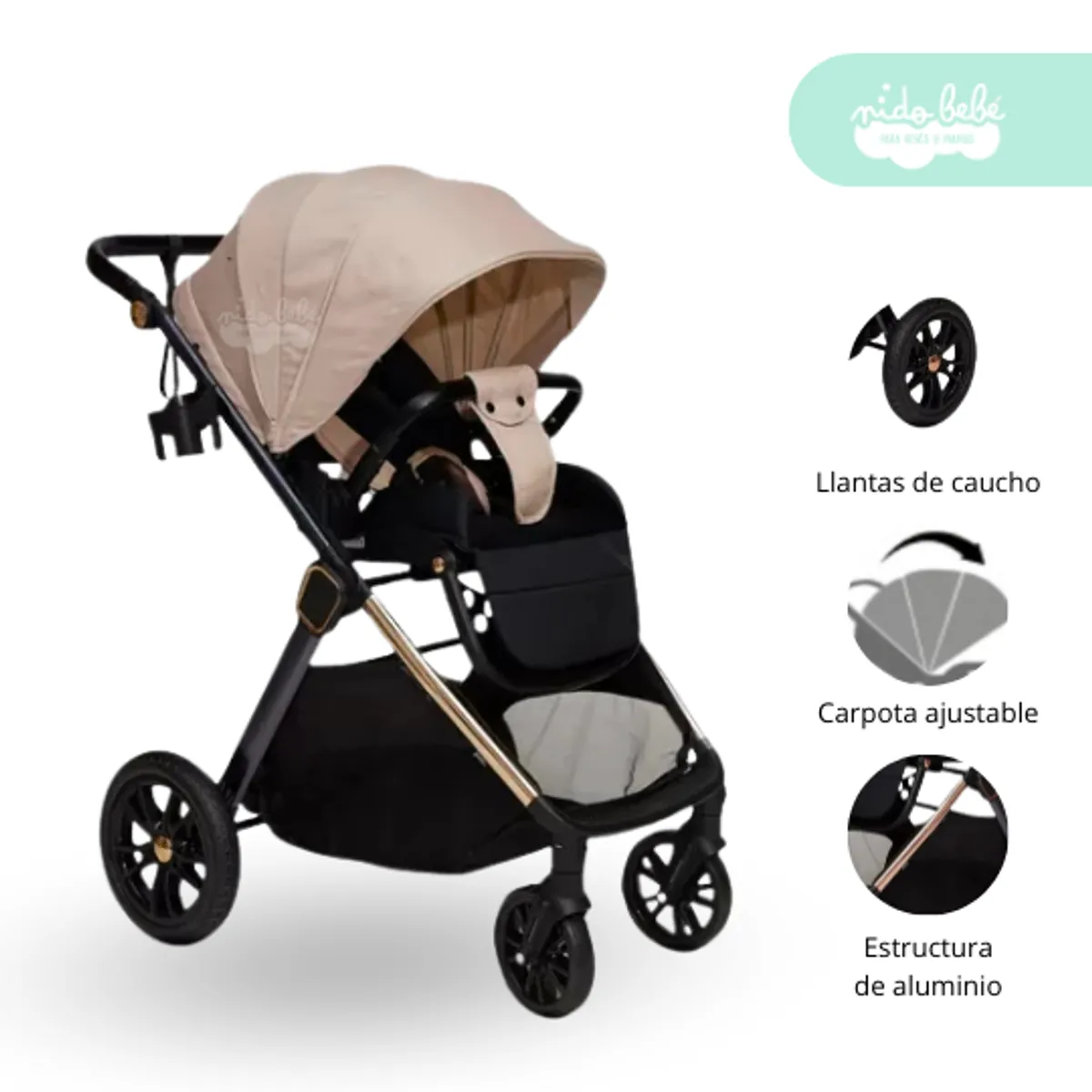 GENERICO - Coche Cuna para bebé Stelar Beige premium