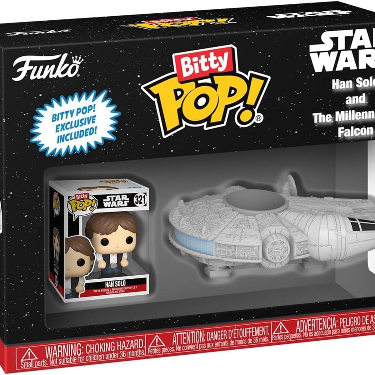 FUNKO - Miniatura Bitty Pop Han Solo Millenium Falcon