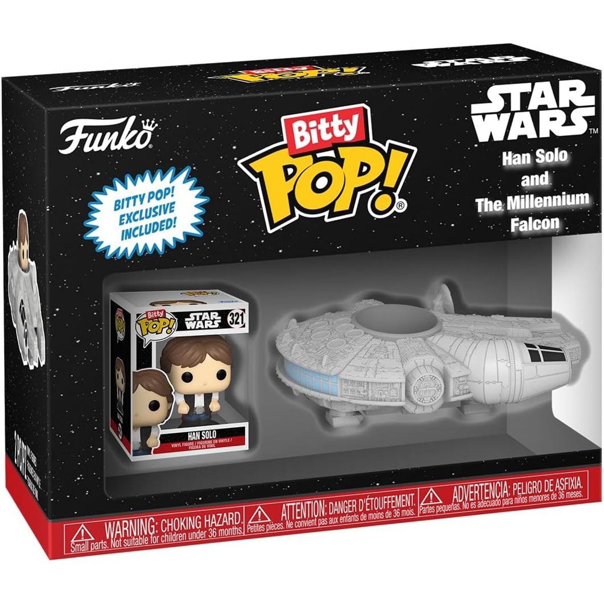 FUNKO - Miniatura Bitty Pop Han Solo Millenium Falcon