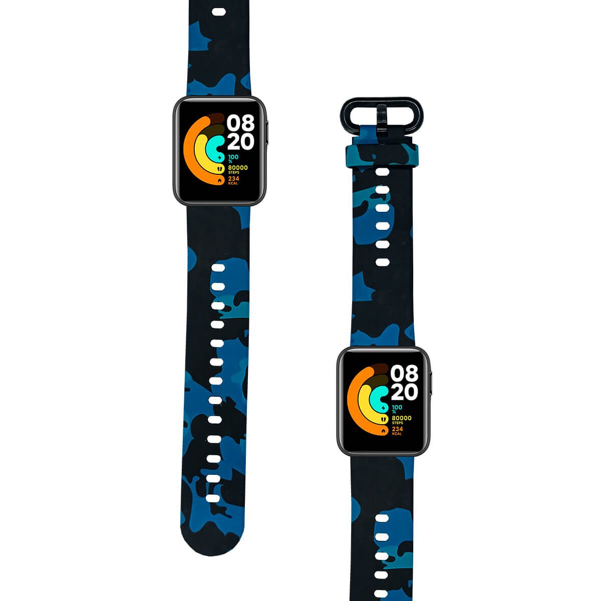 GENERICO - Correa Compatible Con Xiaomi Mi Watch Lite Camuflado Azul