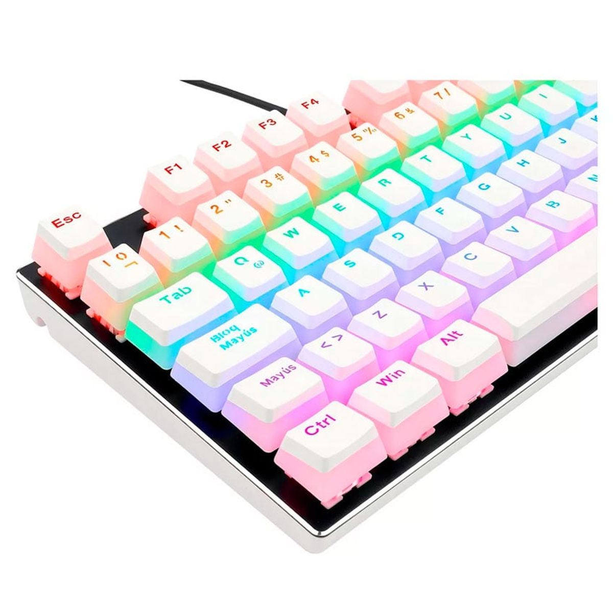 REDRAGON - Keycaps Redragon SCARAB A130W-SP  Set en Español, PBT Blanco
