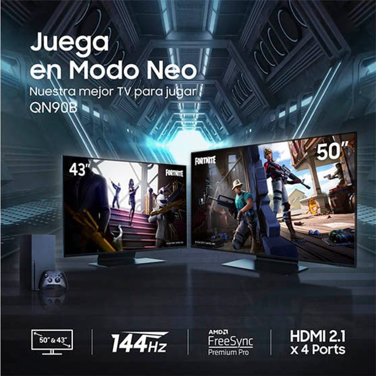 SAMSUNG - TELEVISOR SMART TV SAMSUNG QLED 50 MINI LED QN50QN90BAGXPE