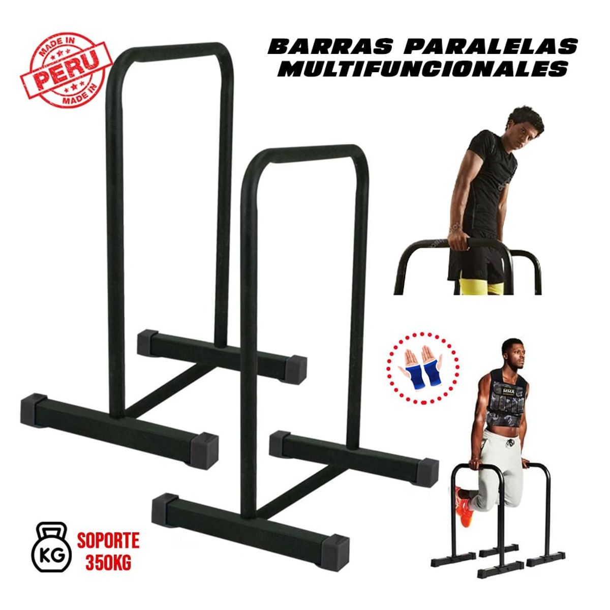 HOLGU - Barra Paralela Fondos Chaleco 20KG  Guantes Gym