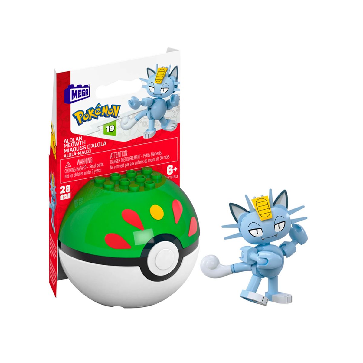 POKEMON - Pokemon Mega Alolan Meowth Ball 28 Piezas