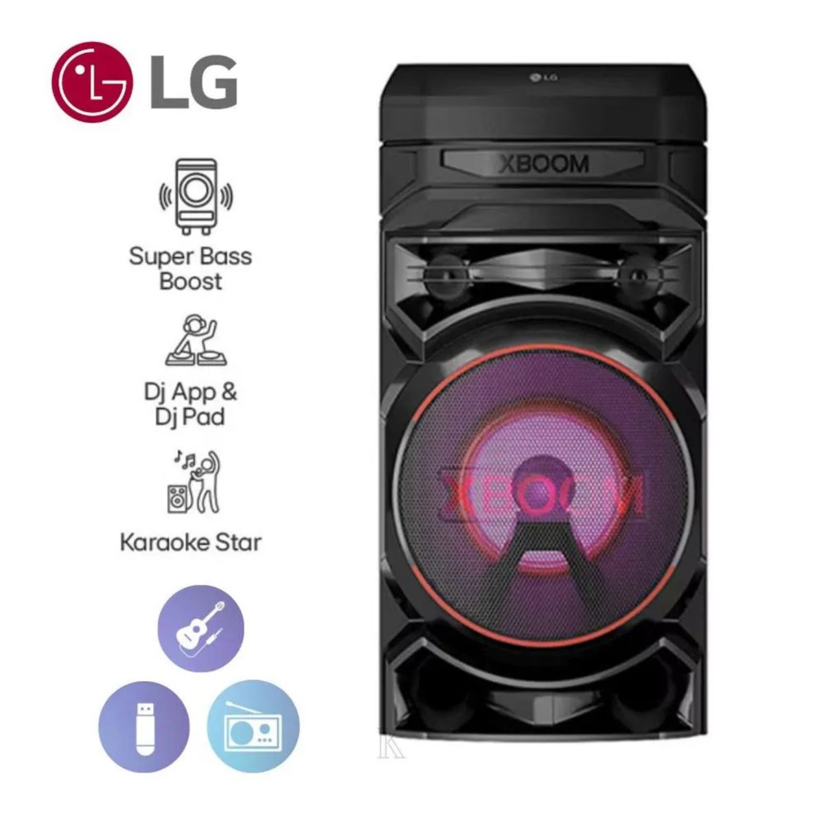 LG - MINICOMPONENTE LG XBOOM RNC5 SUPER BASS BOOST NEGRO