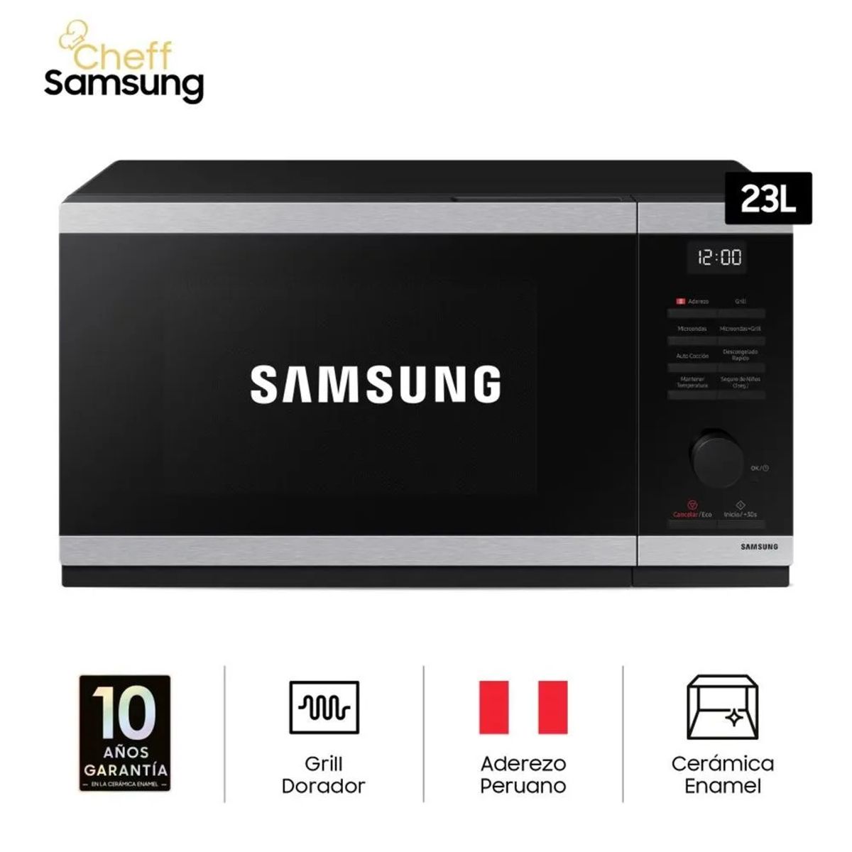 SAMSUNG - Horno Microondas Samsung MG23DG4524ATPE 23LT Stainless Steel