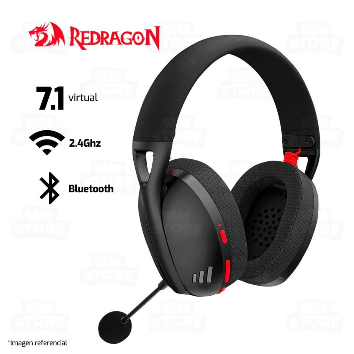 REDRAGON - AUDIFONOS REDRAGON IRE WIRELESS H848 BLACK