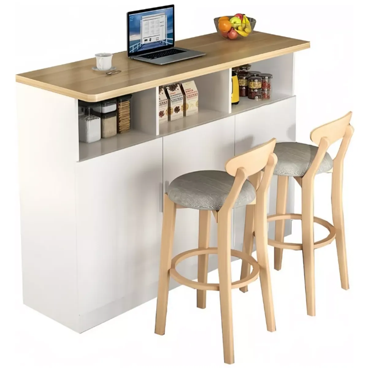 NACION MUEBLES - BARRA DE COCINA NACION MUEBLES EOYP COLOR BLANCO