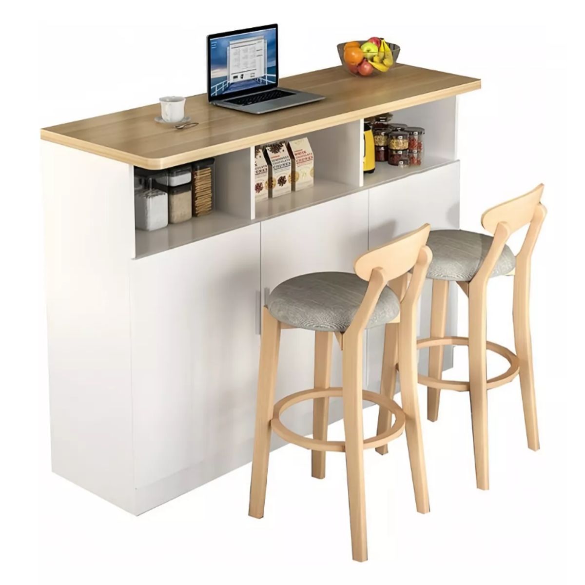 NACION MUEBLES - BARRA DE COCINA NACION MUEBLES EOYP COLOR BLANCO