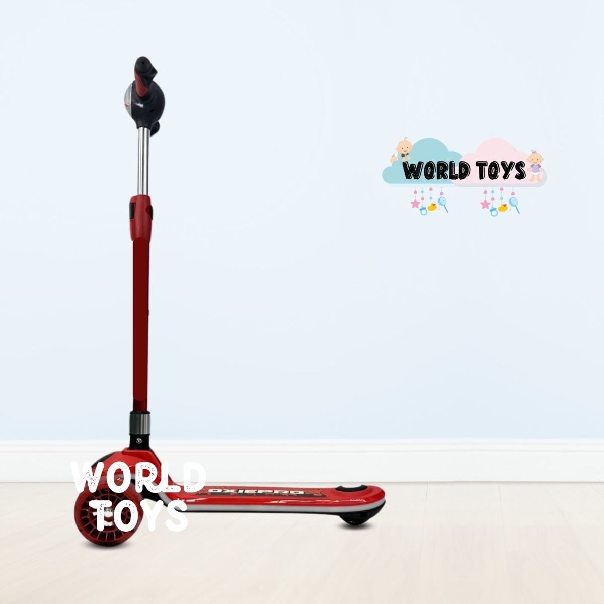 FIRST TOY - Scooter con Faro para Niños «S ELITE» Black Red