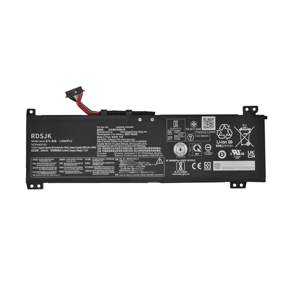 OEM - Batería Para Laptop Lenovo L20C3PC2.  Ideapad 82K1, 82K20015US