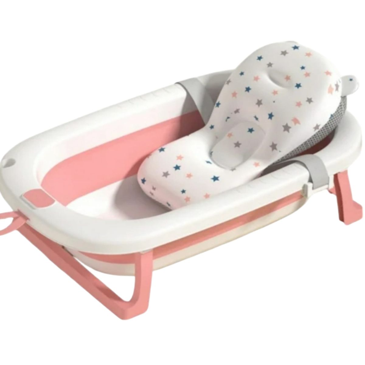 EBABY - Cuna Colecho NALA ROSA + Colchón ROSA+ tina con cojín