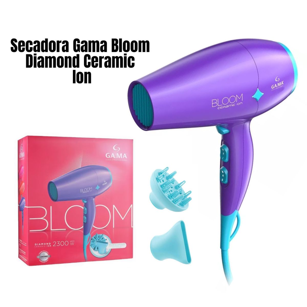 GAMA - Secadora de Cabello Gama Diamond Bloom Ceramic Ion