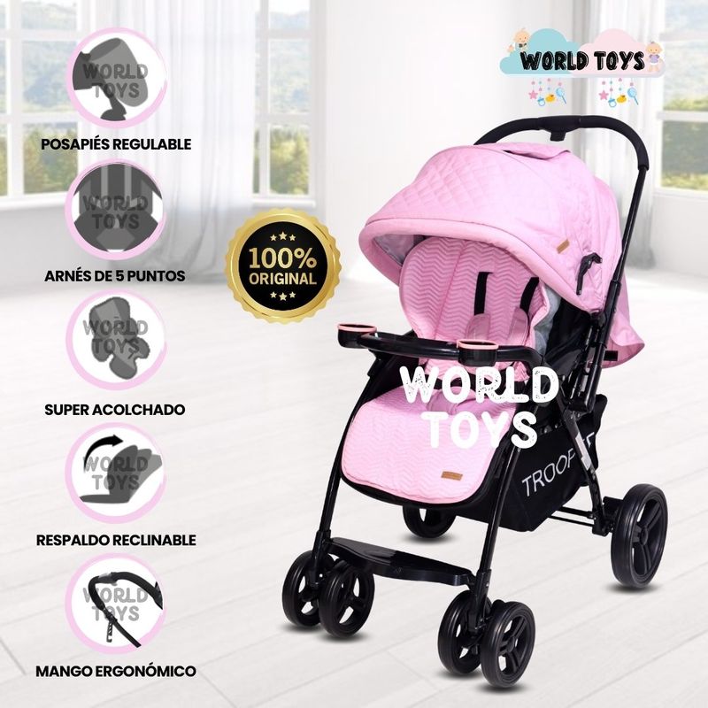 BABY - Coche Cuna de Lujo «TROOPER PLUS» Pink