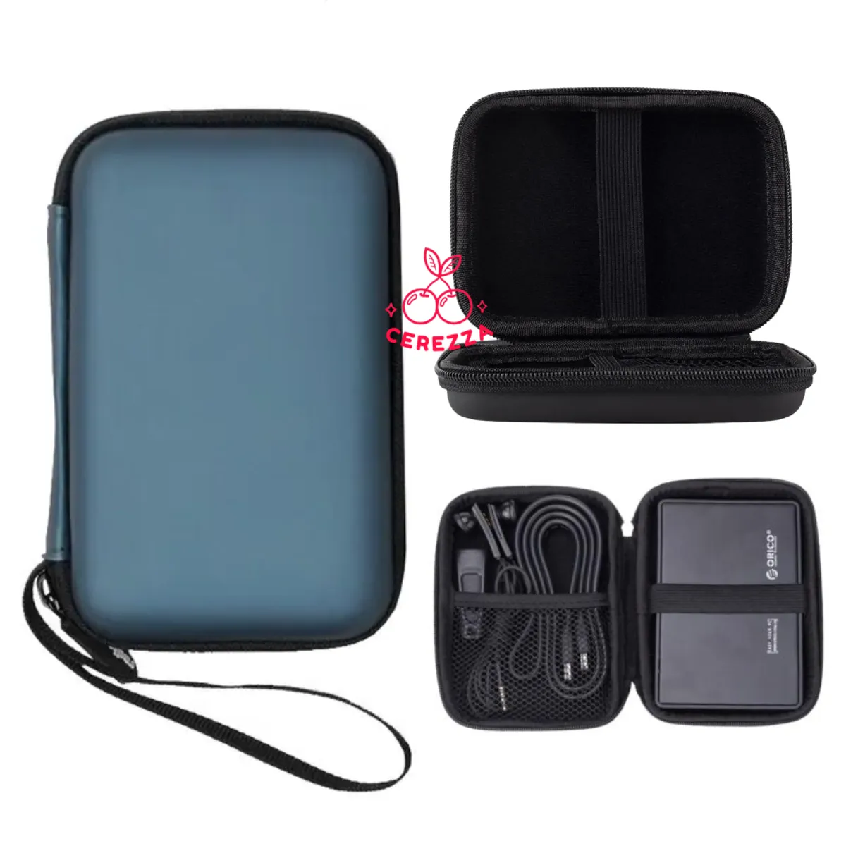 GENERICO - ESTUCHE ANTI GOLPES PARA DISCO DURO EXTERNO 2.5 CON CIERRE AZUL