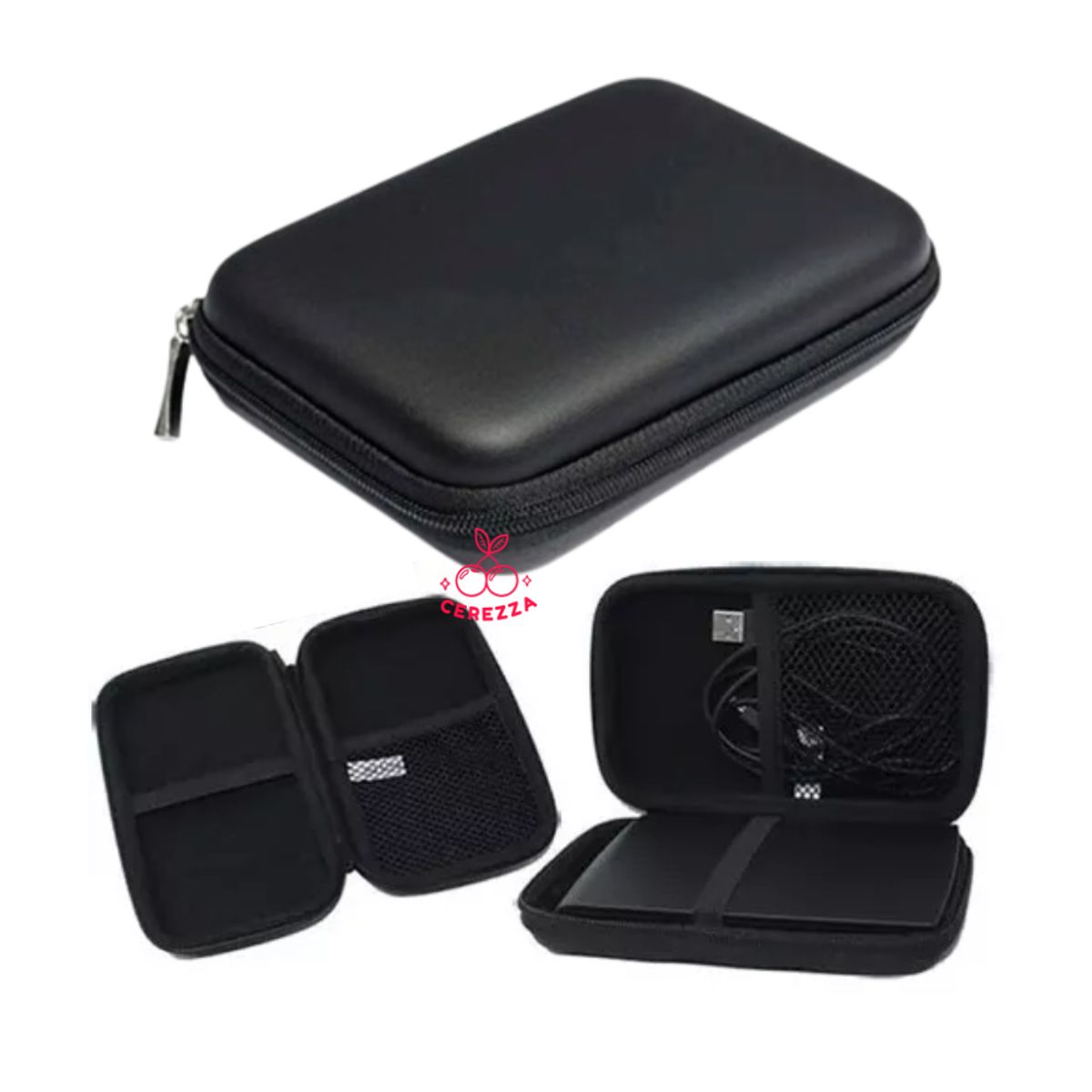 GENERICO - ESTUCHE ANTI GOLPES PARA DISCO DURO EXTERNO 2.5 CON CIERRE NEGRO