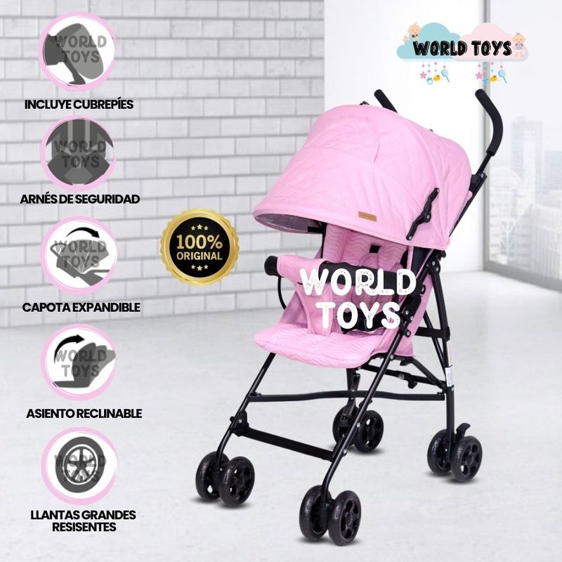 BABY - Coche Bastón de Lujo «AIMAR II» Pink